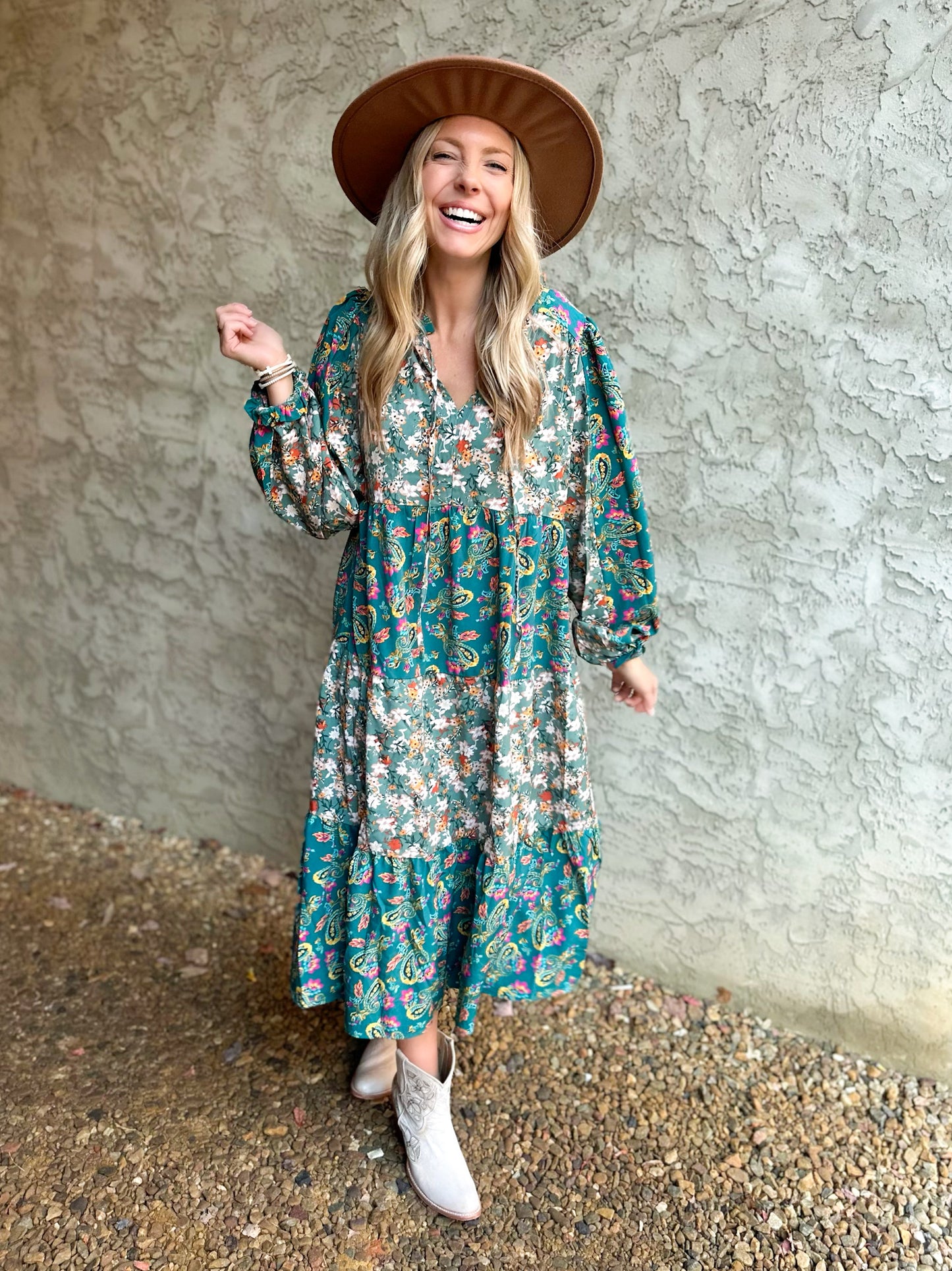 Come Away With Me Paisley Midi Dress