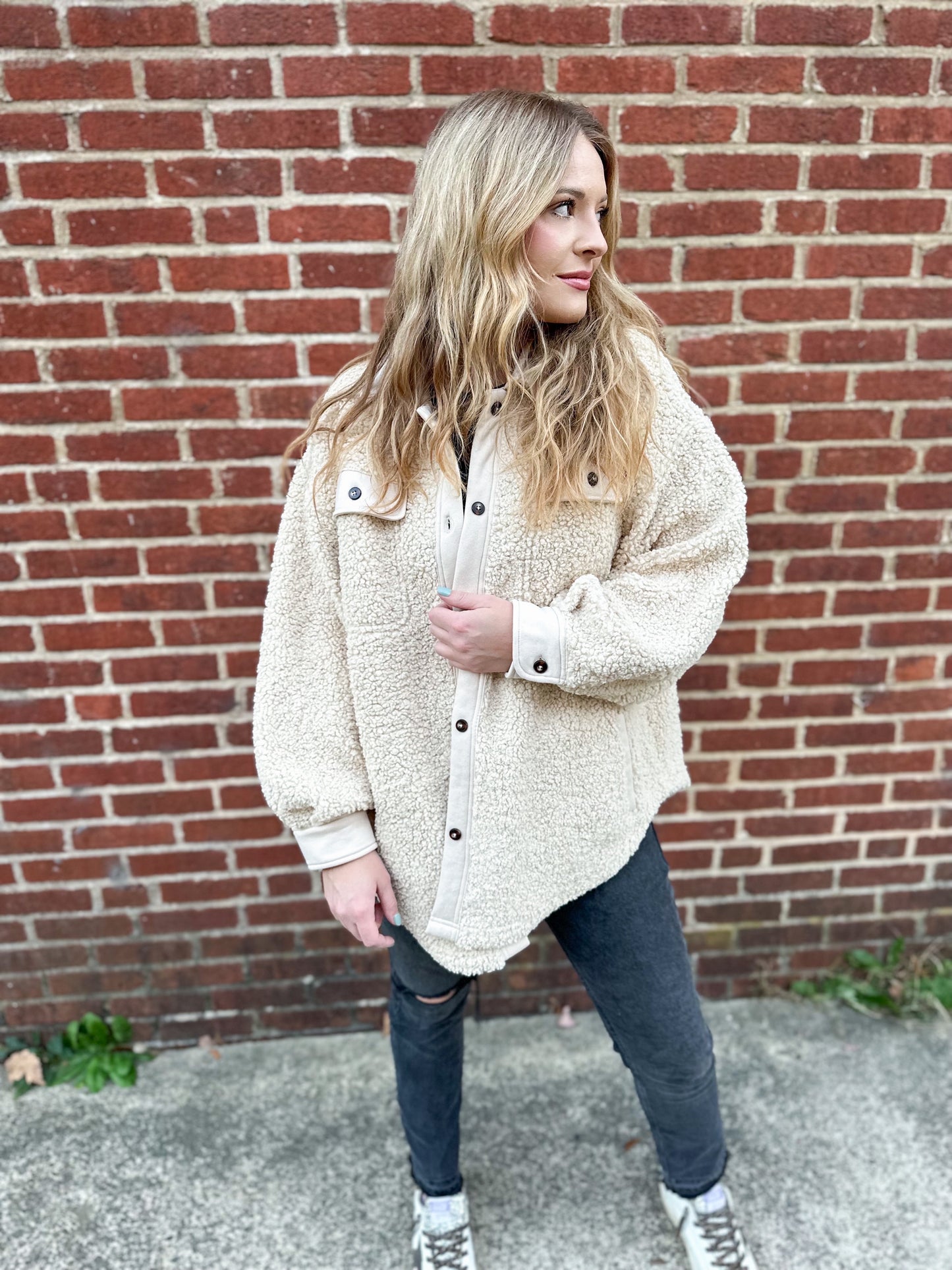 Perfectly You Cream Sherpa Shacket