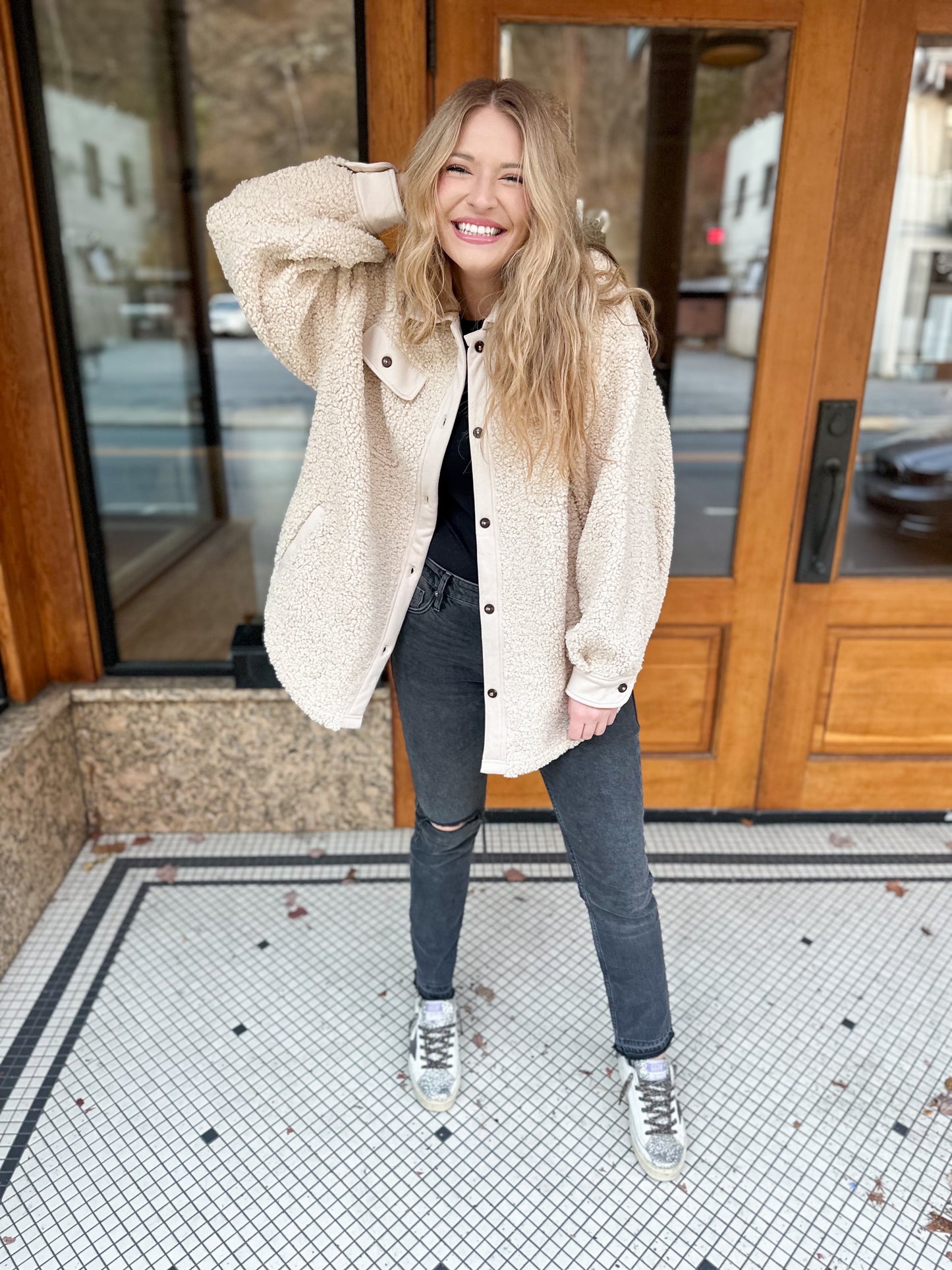 Perfectly You Cream Sherpa Shacket