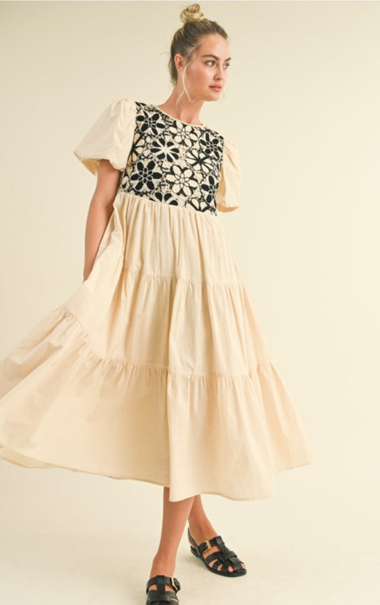 Forget Me Not Crochet Midi Dress