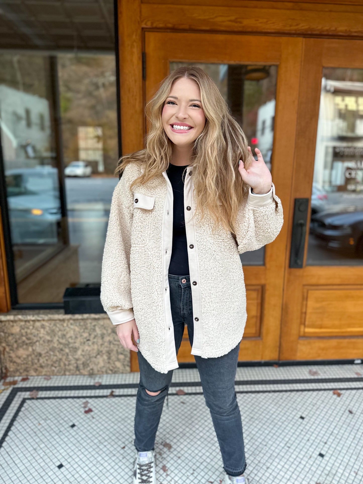 Perfectly You Cream Sherpa Shacket