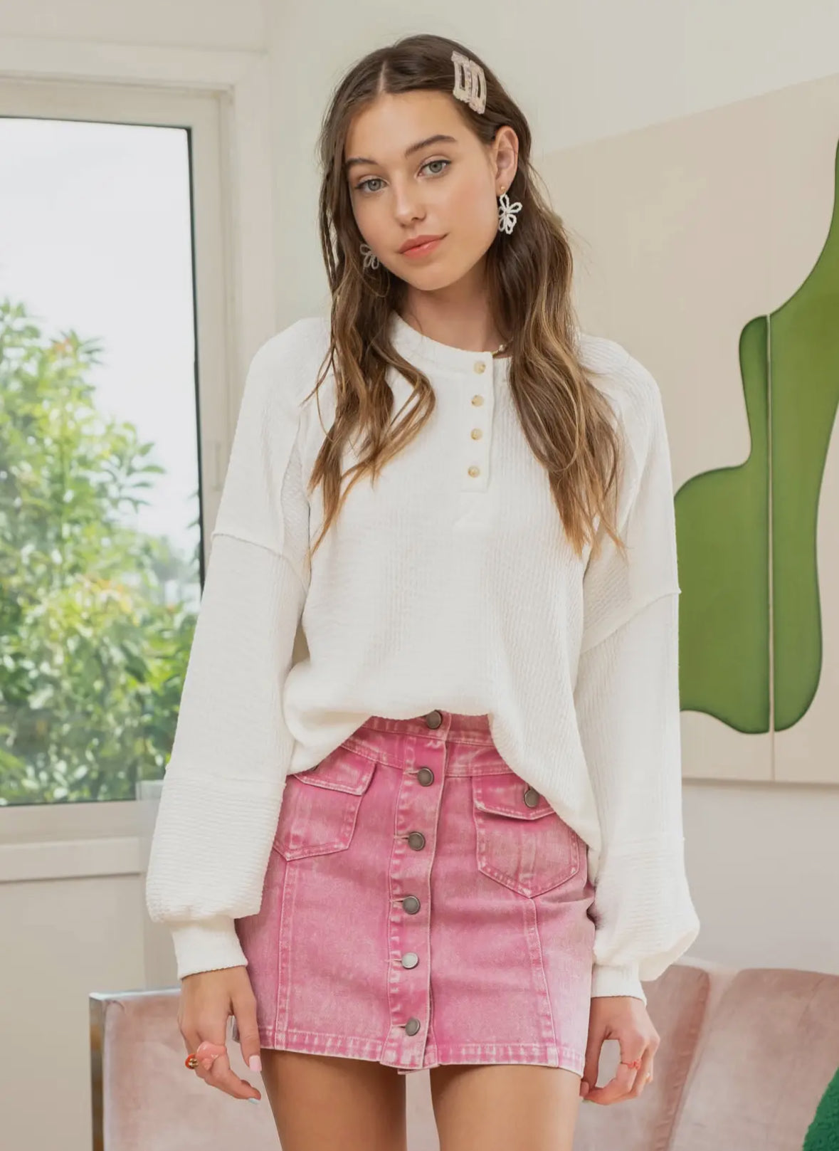 Anywhere With You Henley Top