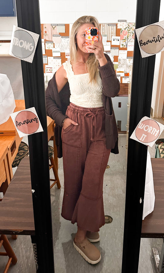 Rust Mineral Washed Comfy Pants