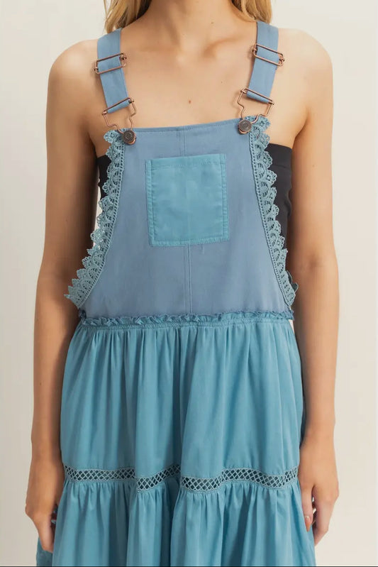 Boho Tiered Overall Dress