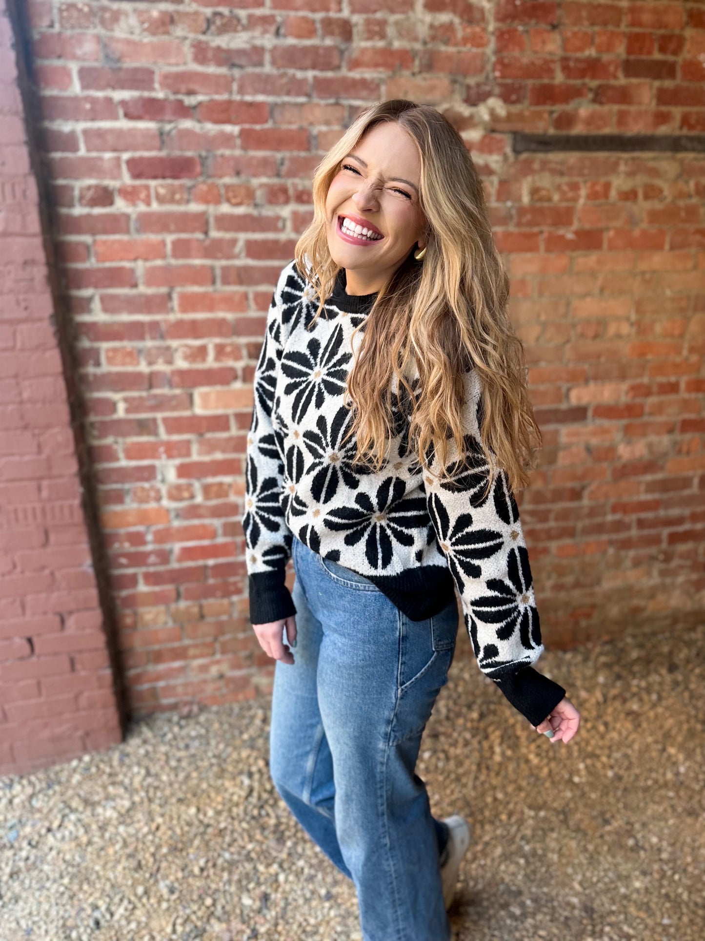 Like A Dream Black & White Sweater