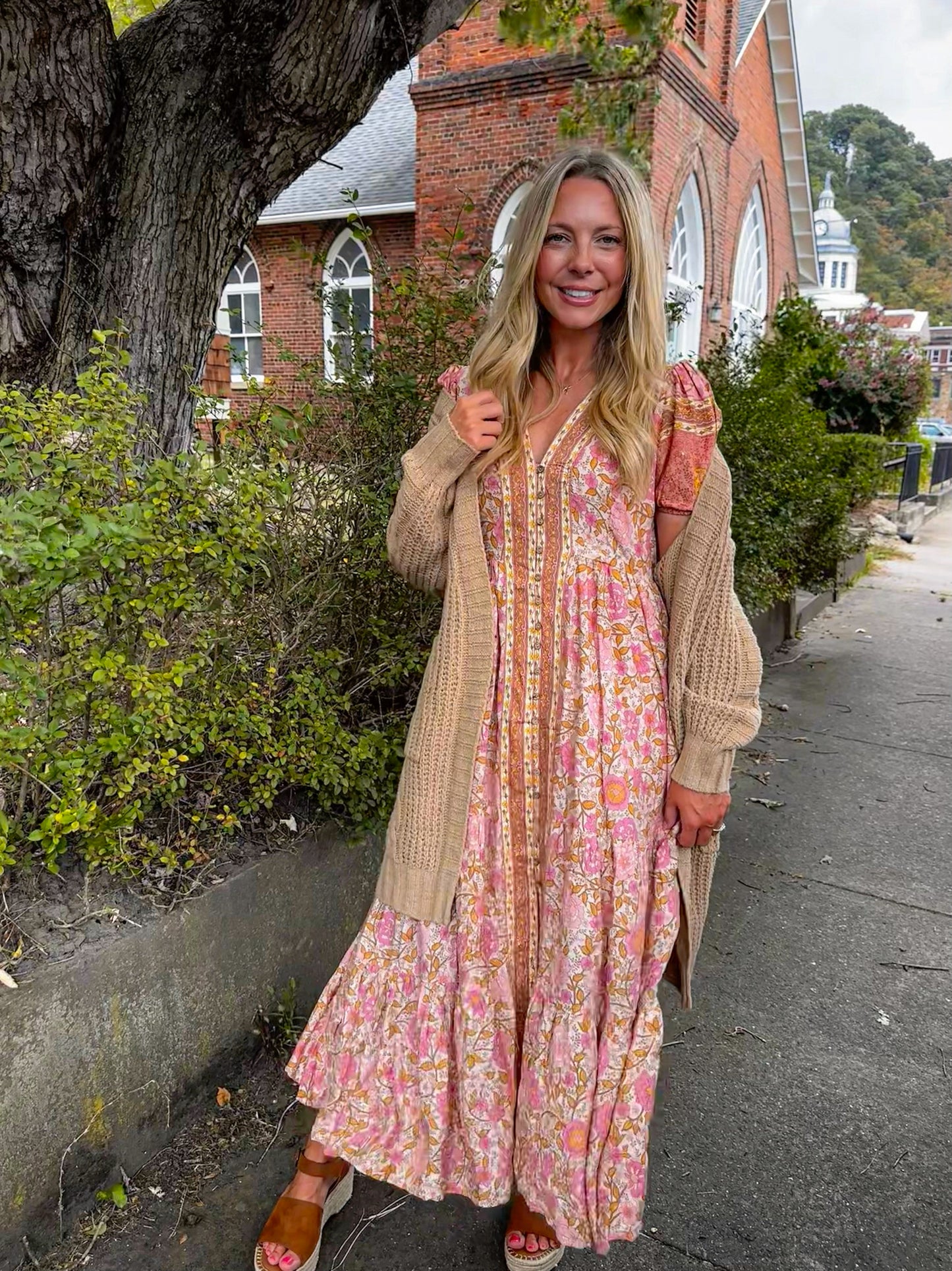 Where I Belong Floral Maxi Dress