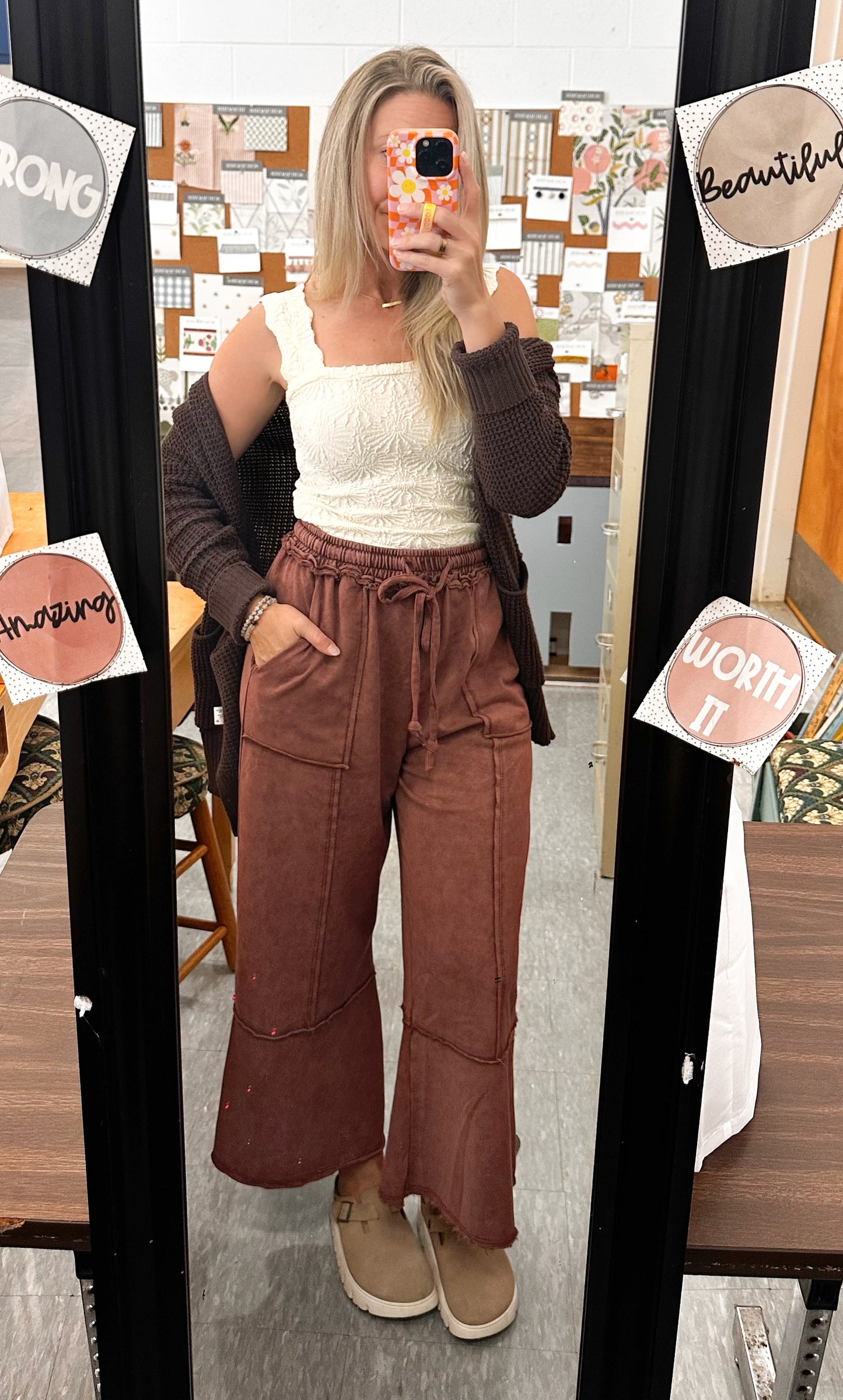 Rust Mineral Washed Comfy Pants