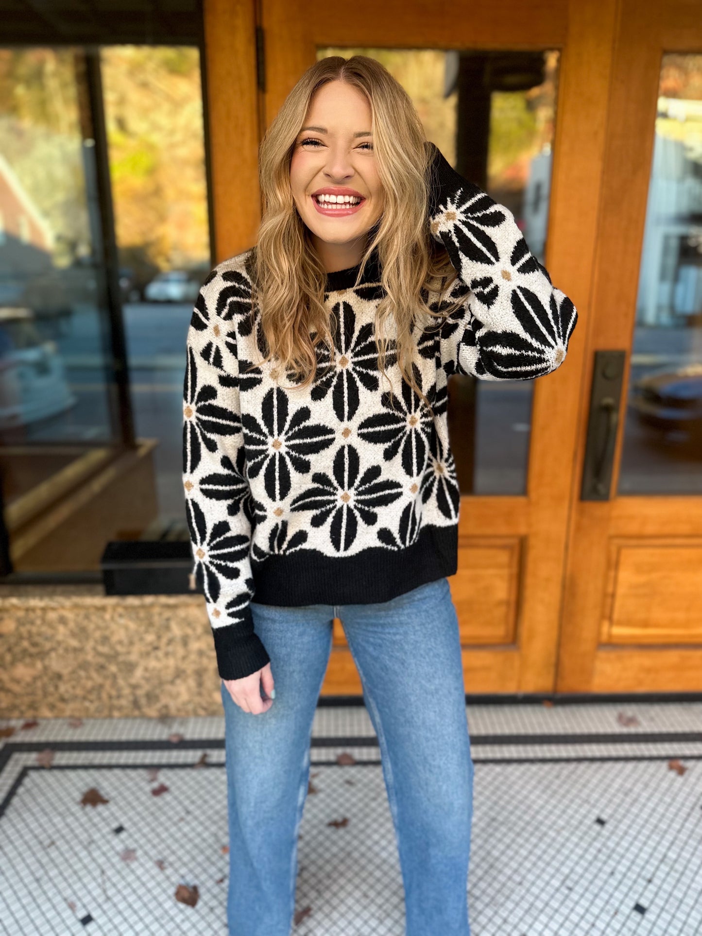 Like A Dream Black & White Sweater