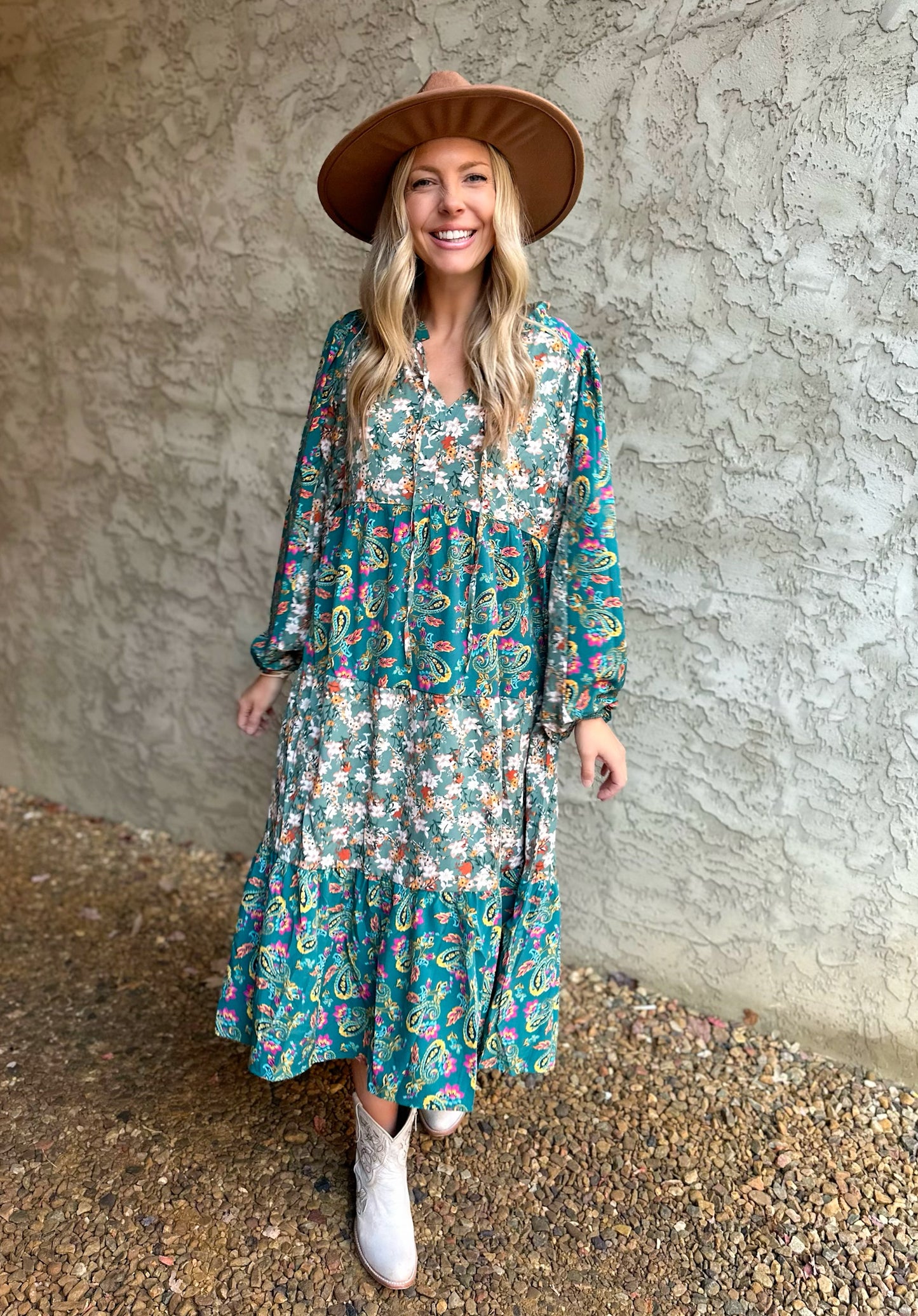 Come Away With Me Paisley Midi Dress