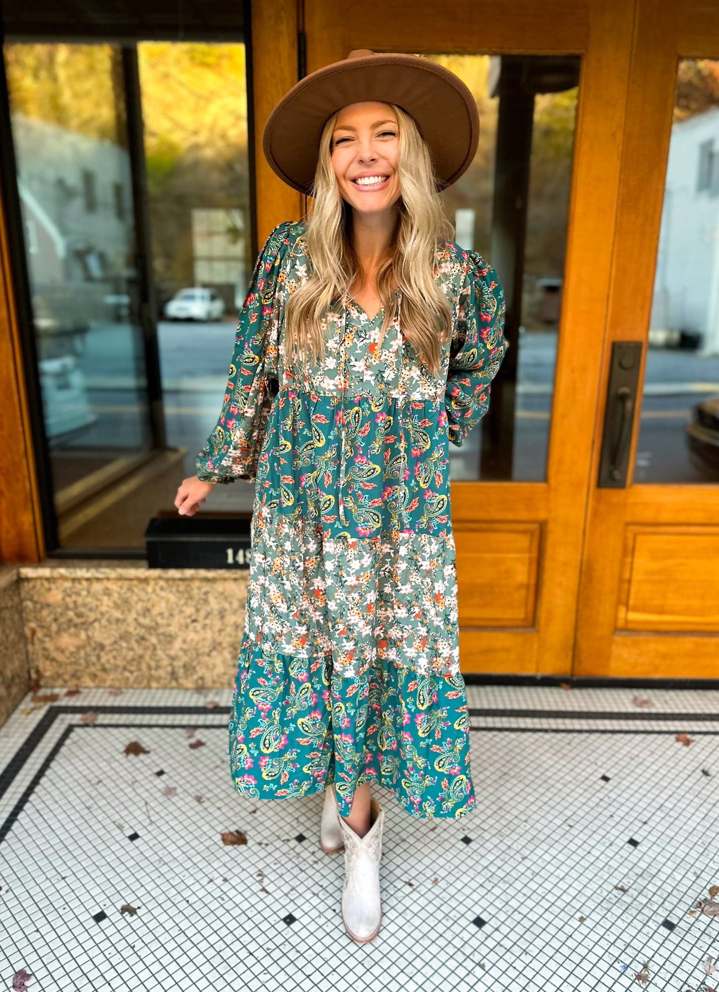 Come Away With Me Paisley Midi Dress