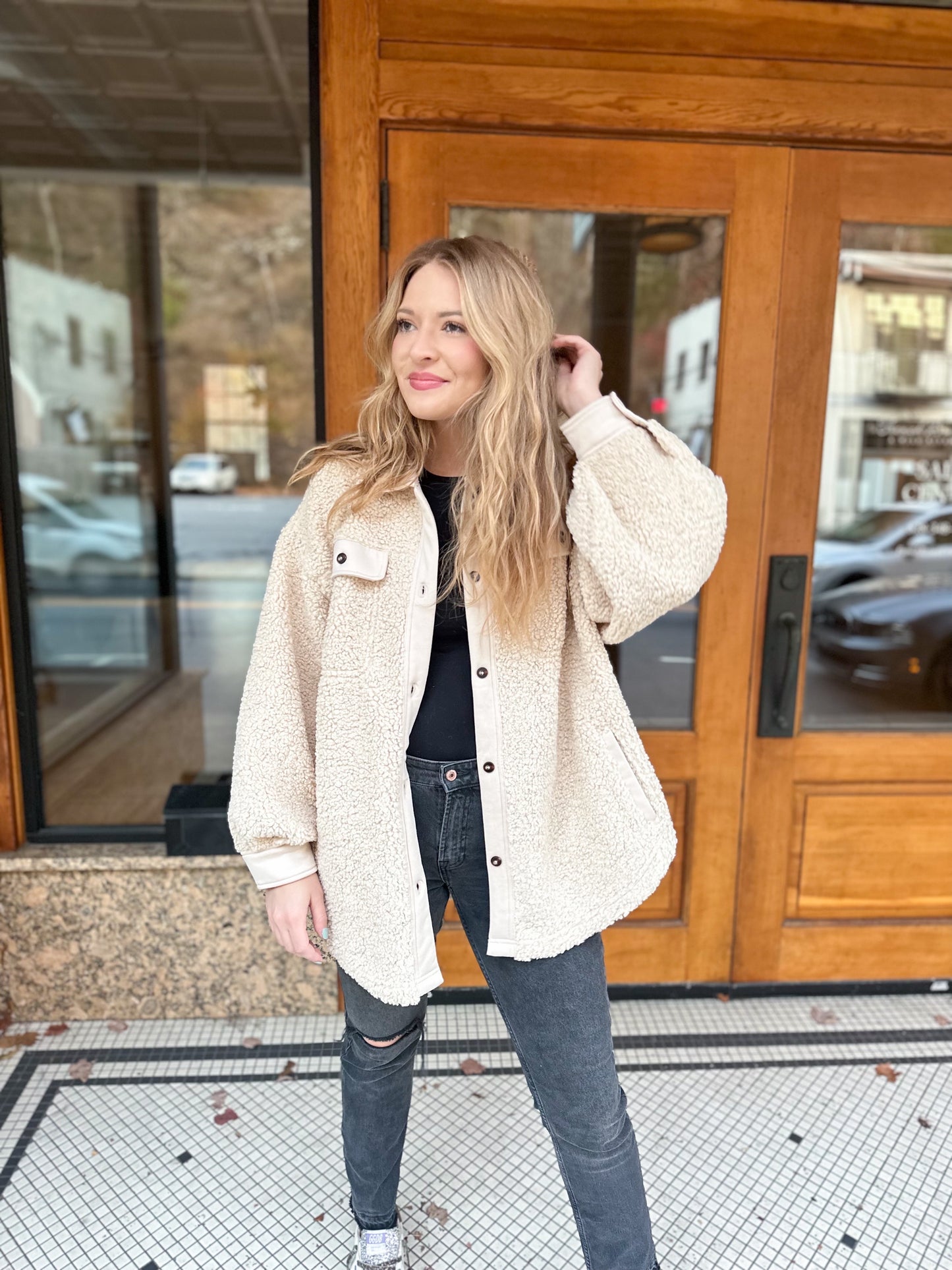 Perfectly You Cream Sherpa Shacket