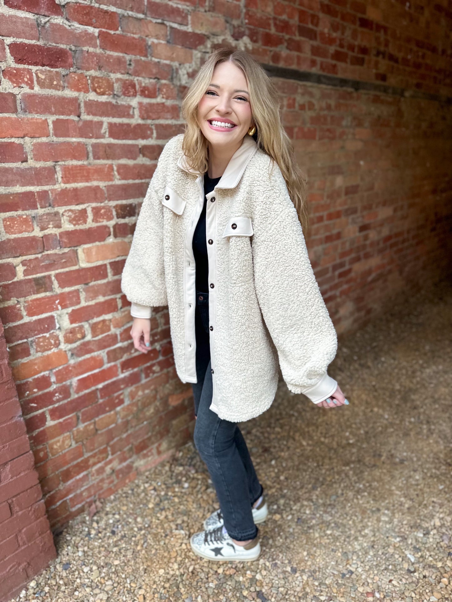 Perfectly You Cream Sherpa Shacket