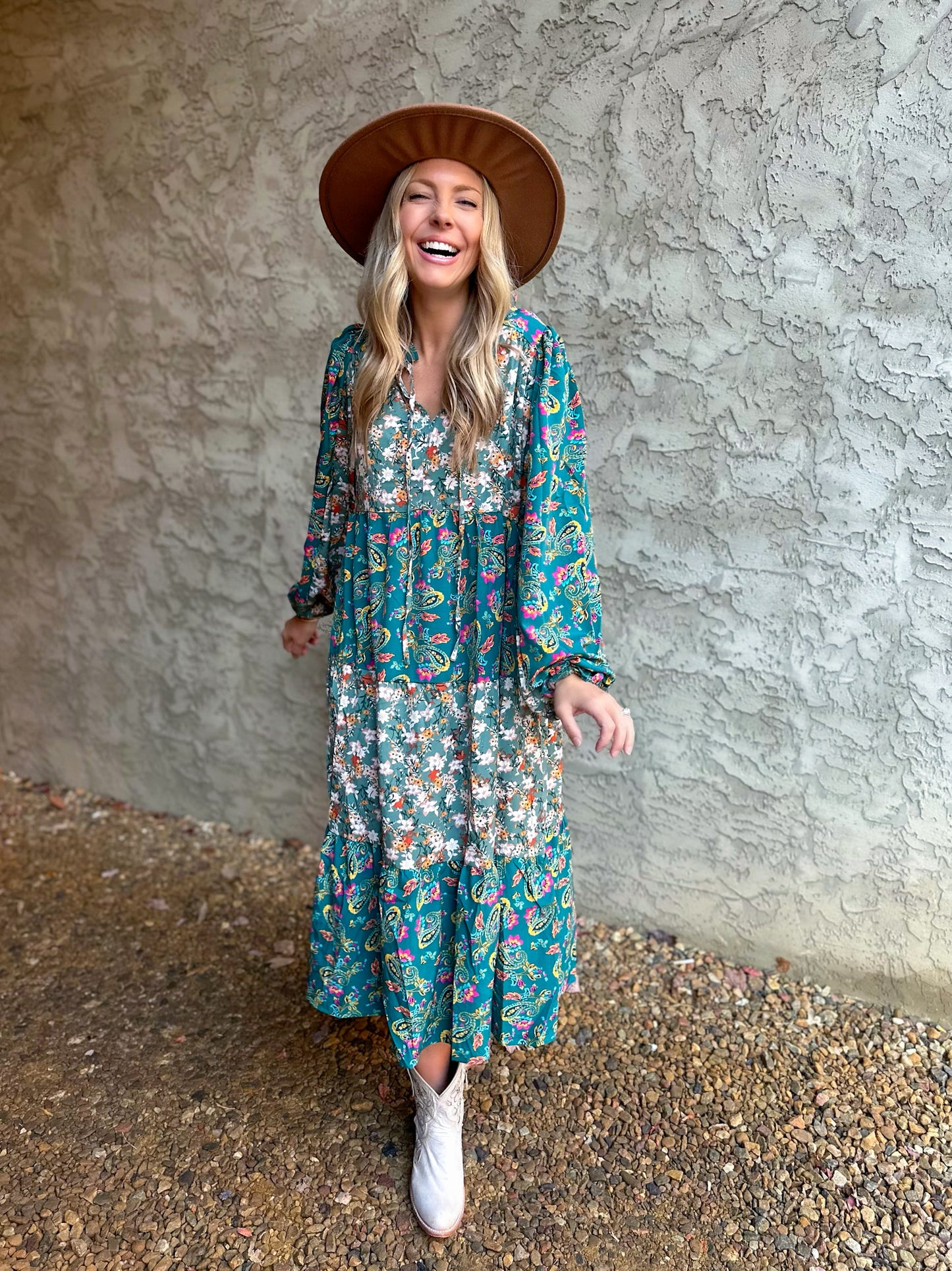 Come Away With Me Paisley Midi Dress