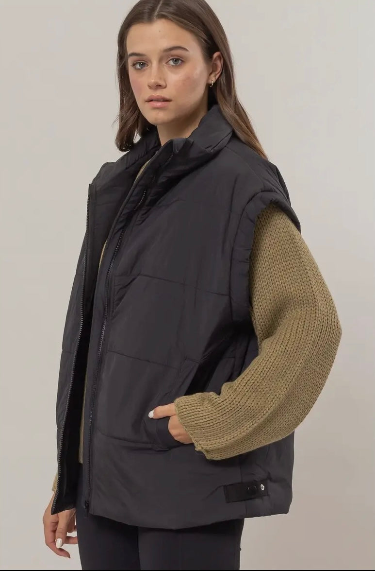 Perfectly You Black Oversized Puffer Vest