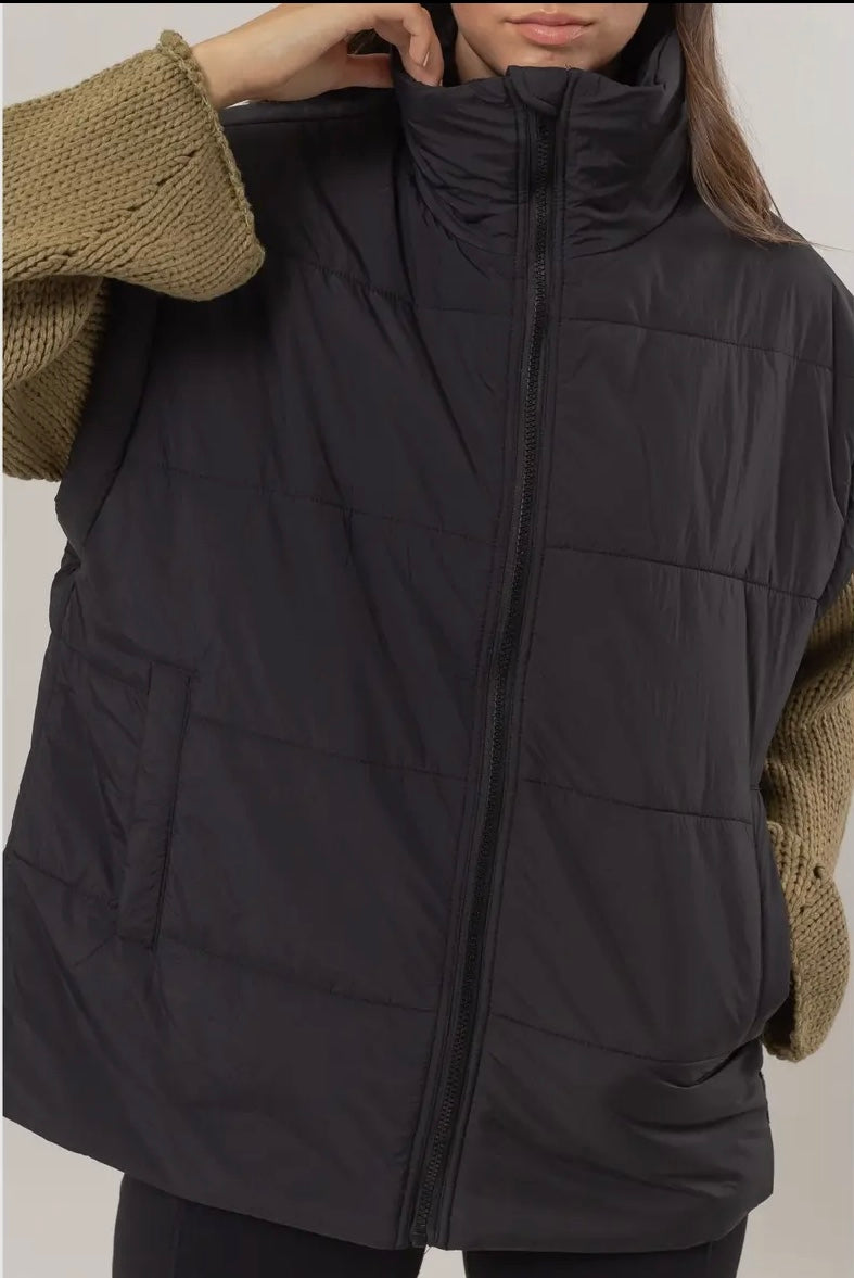 Perfectly You Black Oversized Puffer Vest
