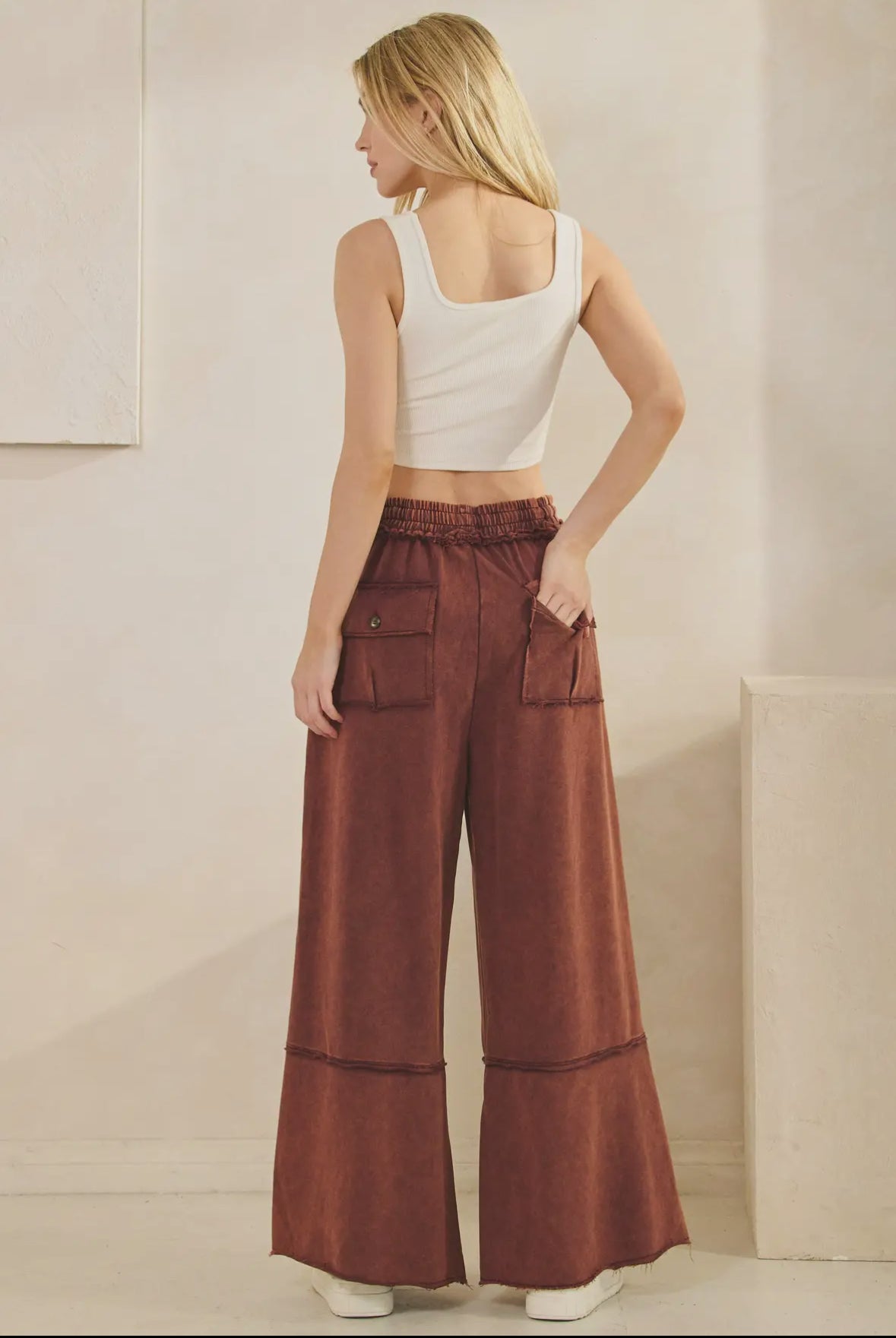 Rust Mineral Washed Comfy Pants