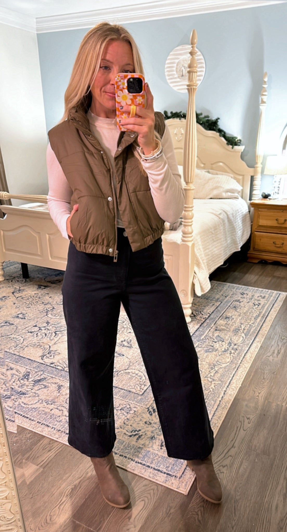 Too Cute Cropped Brown Puffer Vest