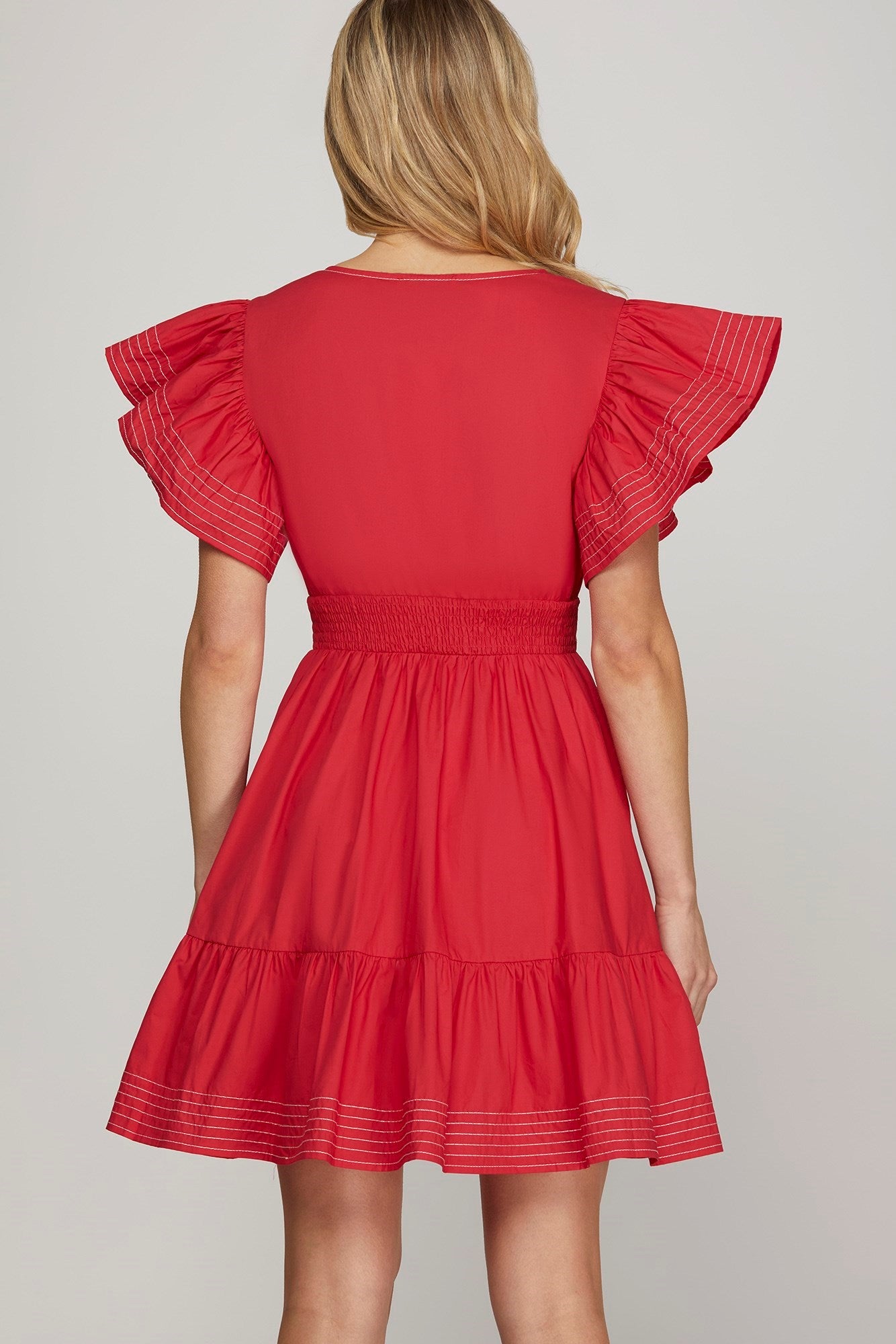Rosy Cheeks Flutter Dress