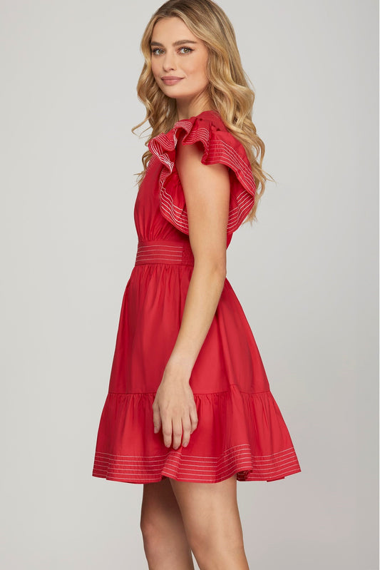 Rosy Cheeks Flutter Dress