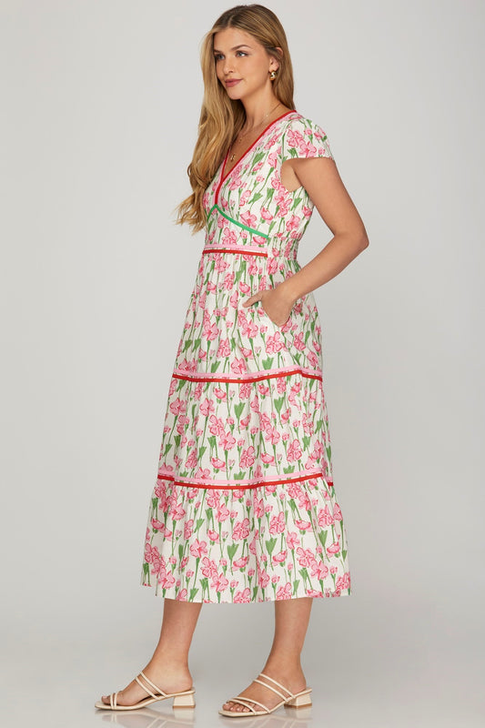 Blush and Bloom Midi Dress