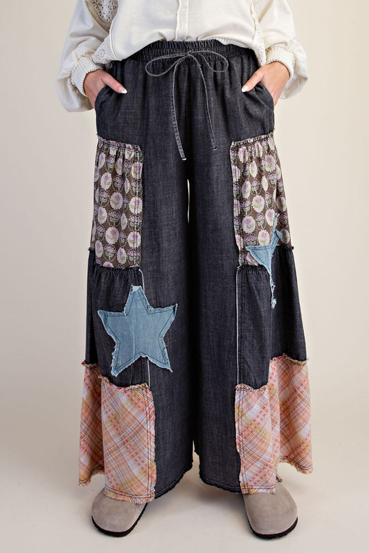 Talk of the Town Patchwork Palazzo Pants