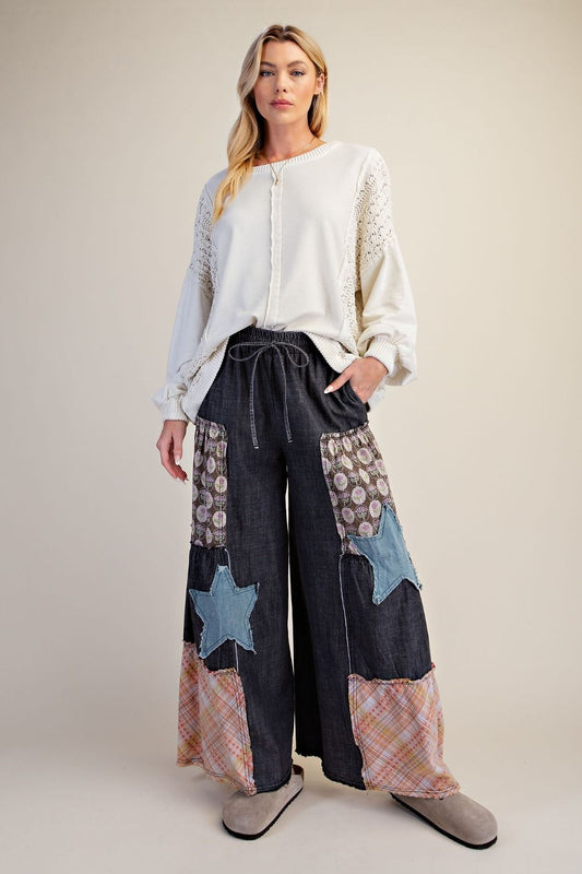 Talk of the Town Patchwork Palazzo Pants