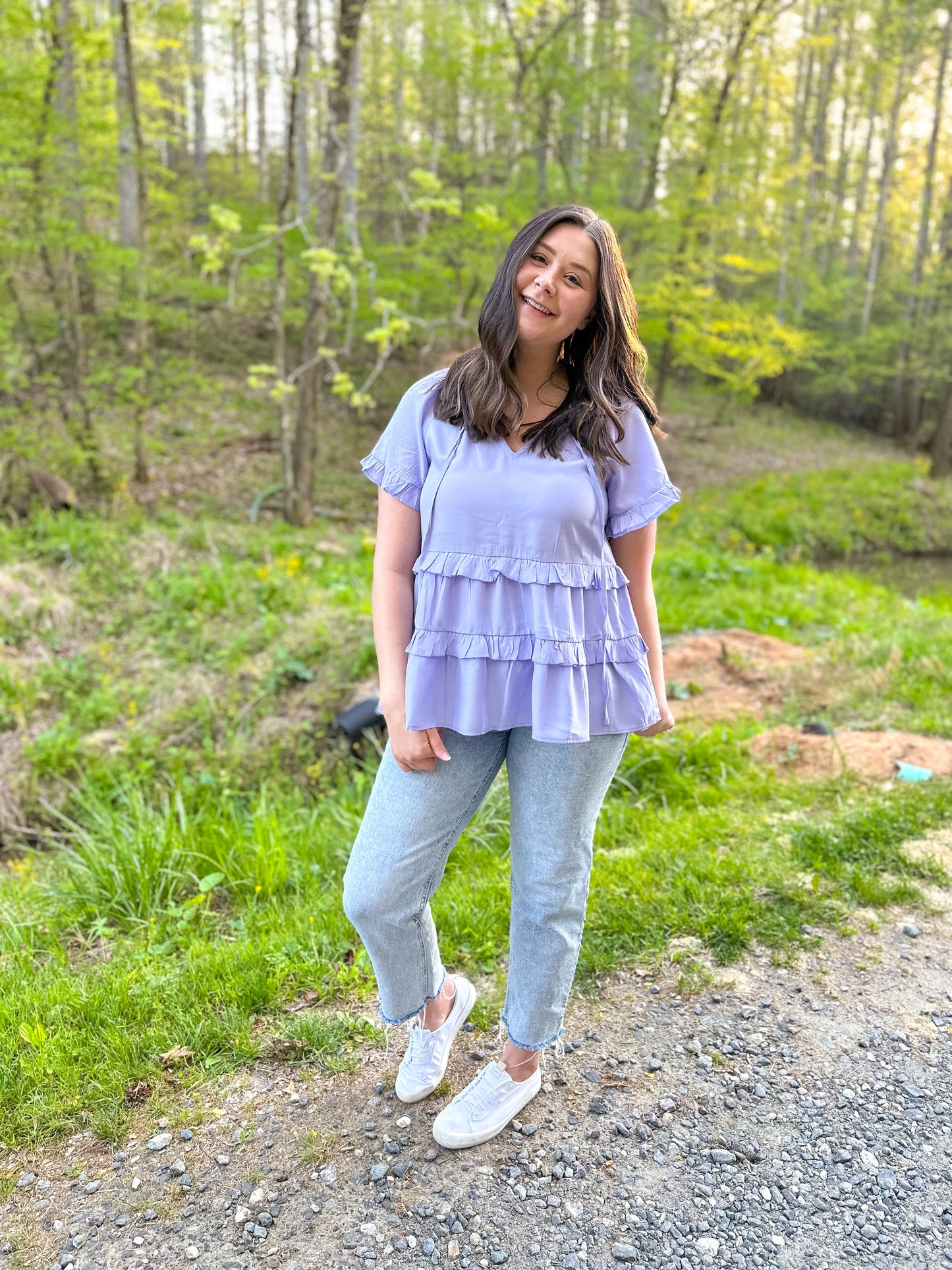 Lavender Breeze Ruffle Top