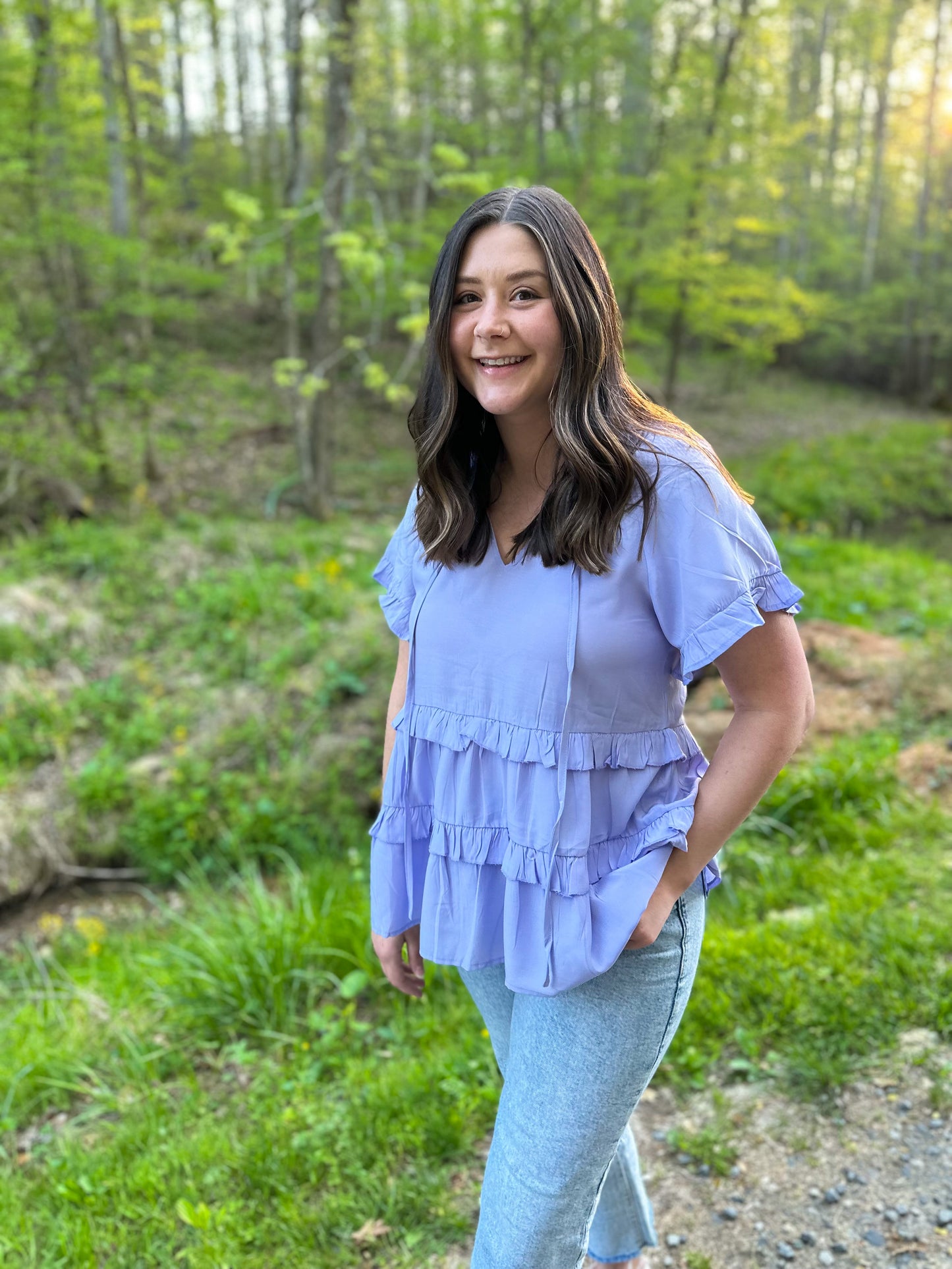 Lavender Breeze Ruffle Top