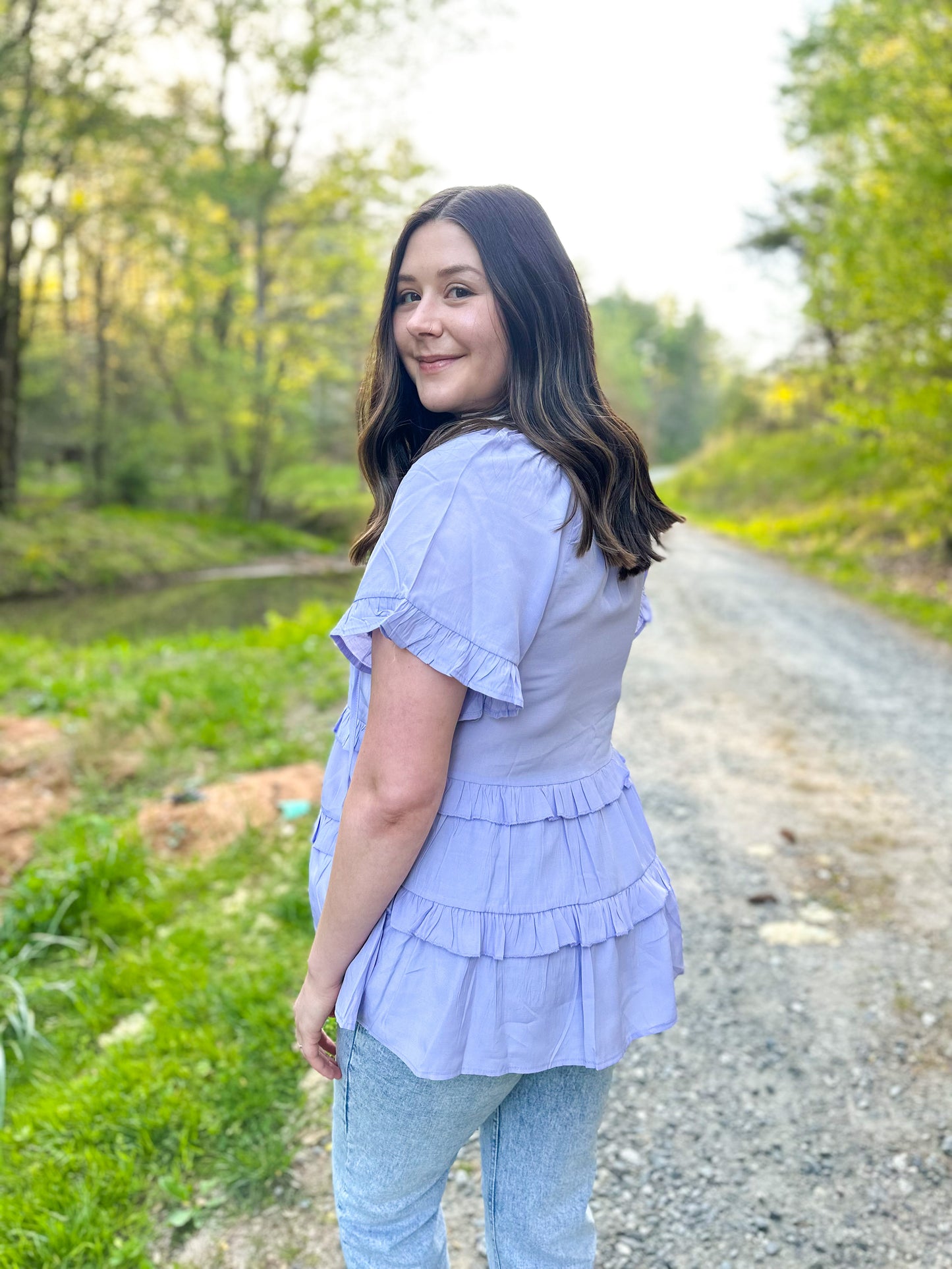 Lavender Breeze Ruffle Top