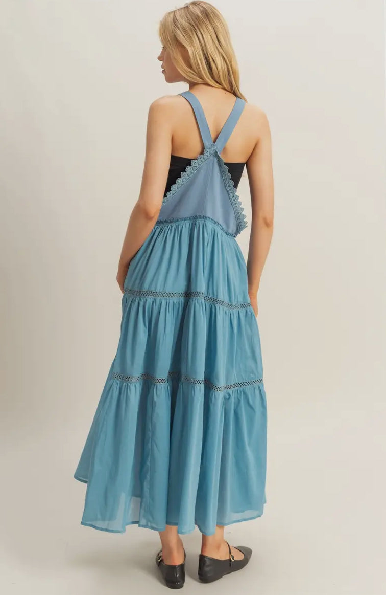 Boho Tiered Overall Dress