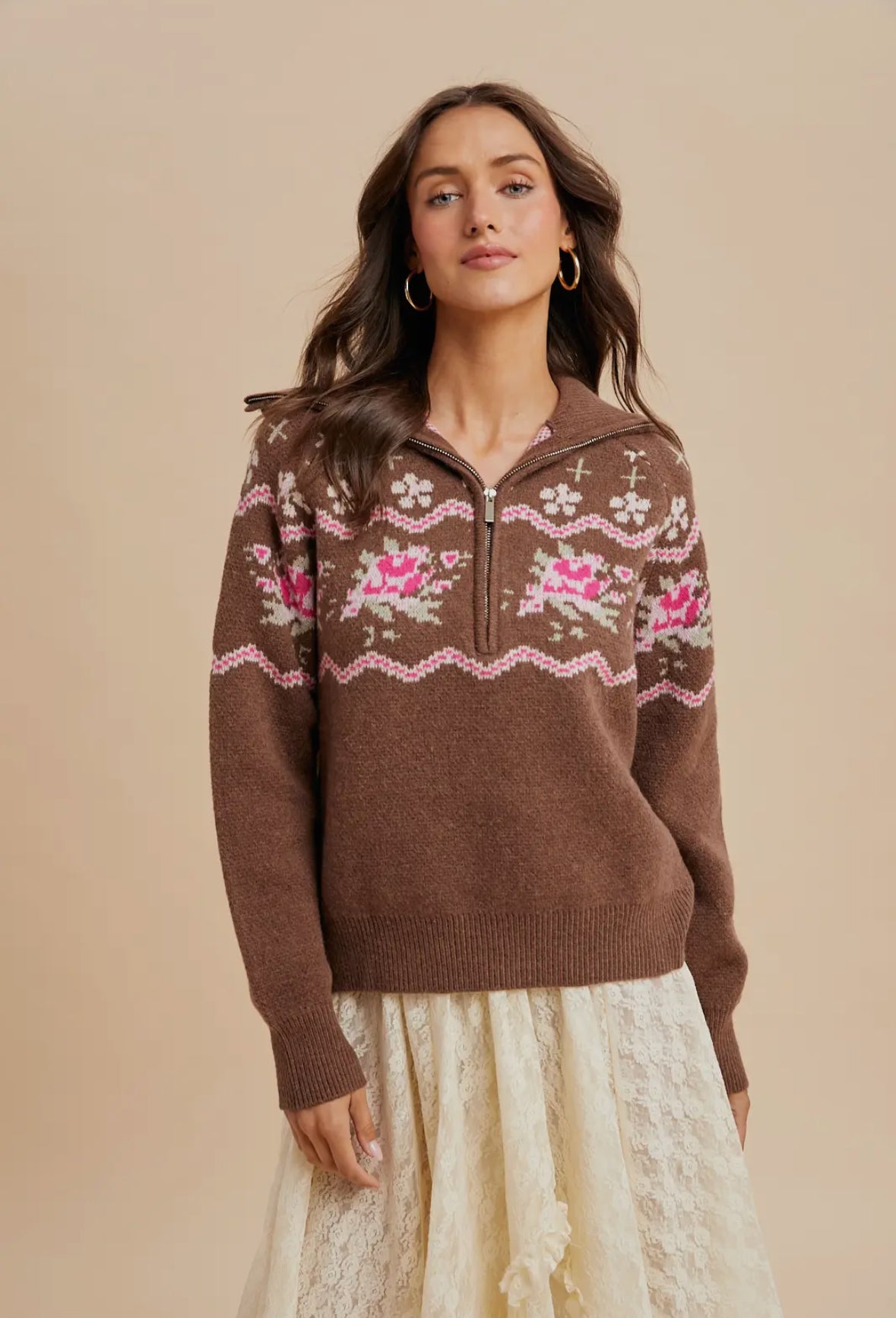 Alpine Bloom Half Zip Pullover