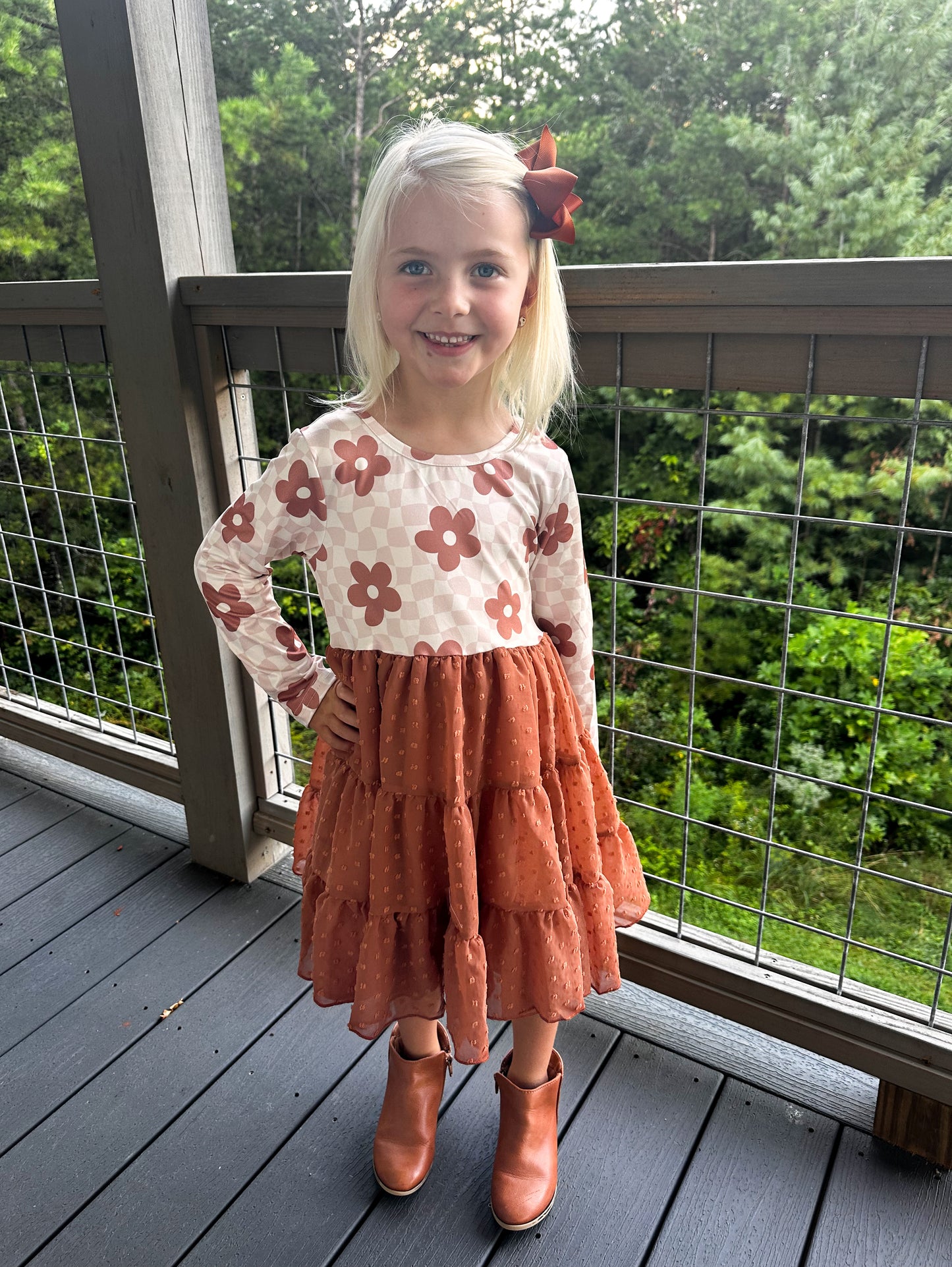 Girls Groovy Floral Twirl Dress