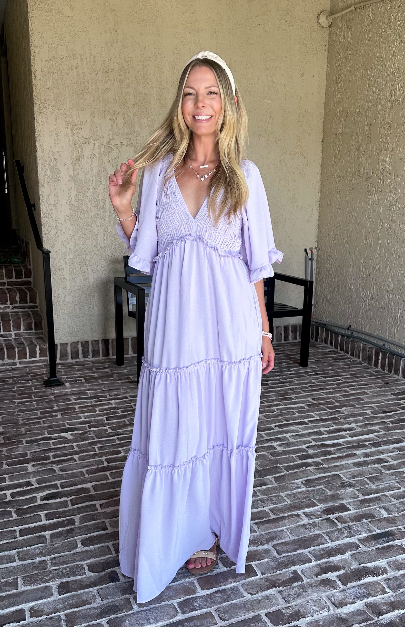 lilac long sleeve maxi dress Basic Long Sleeve Maxi Dress