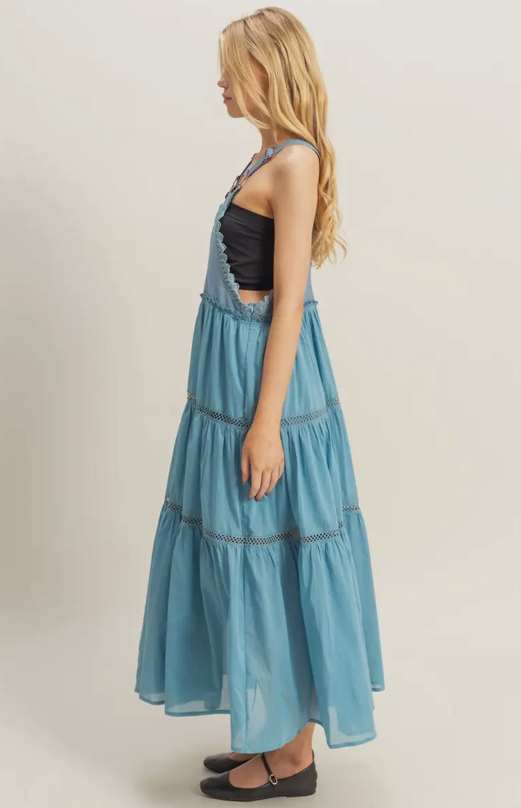 Boho Tiered Overall Dress