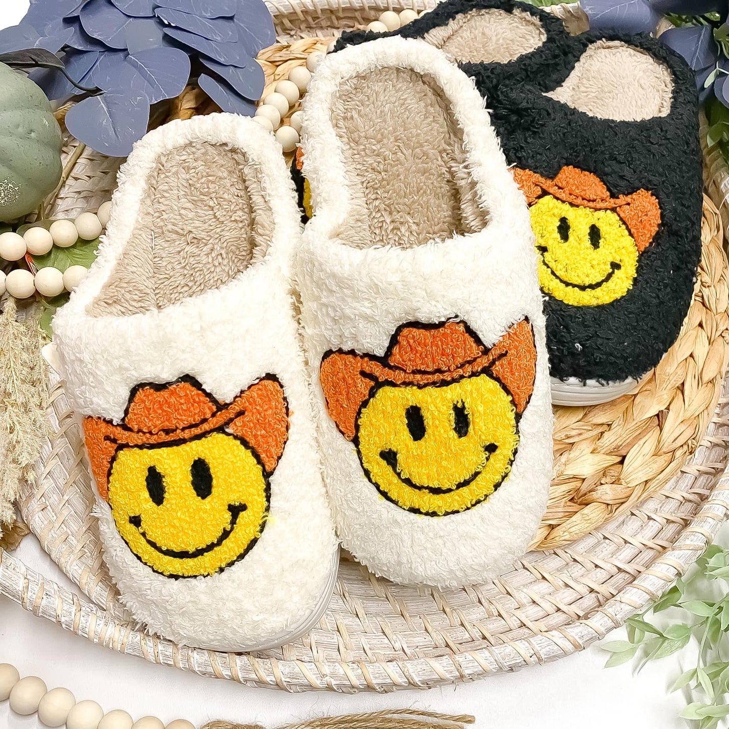 White Cowboy Bedroom Shoes