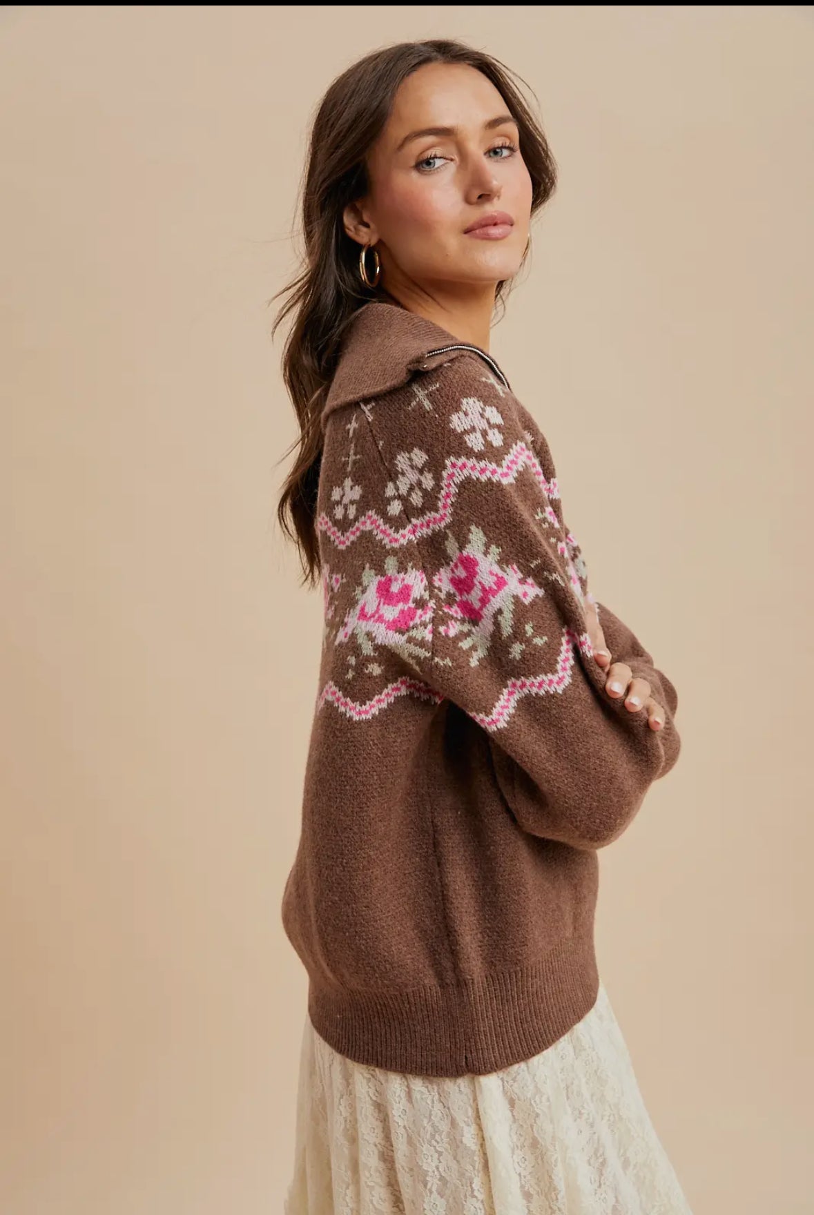 Alpine Bloom Half Zip Pullover