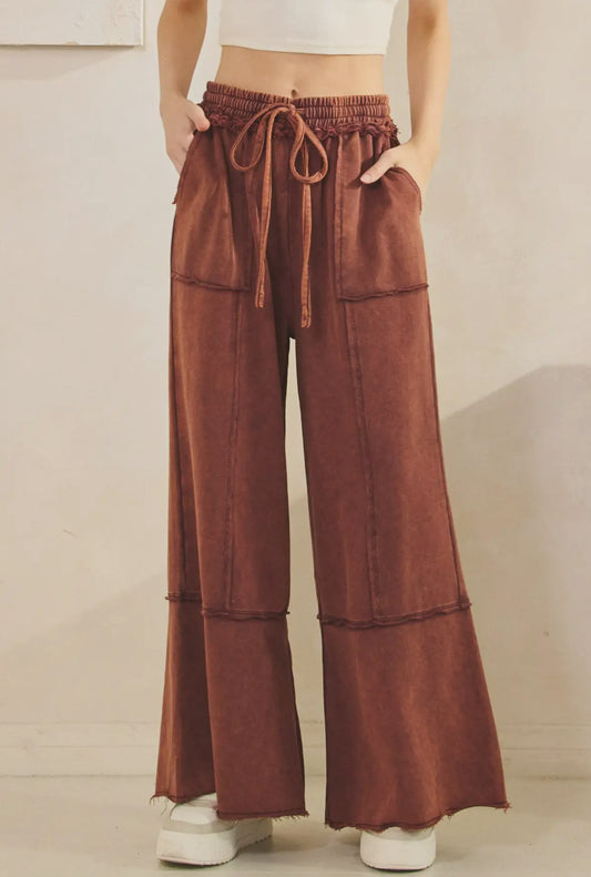 Rust Mineral Washed Comfy Pants