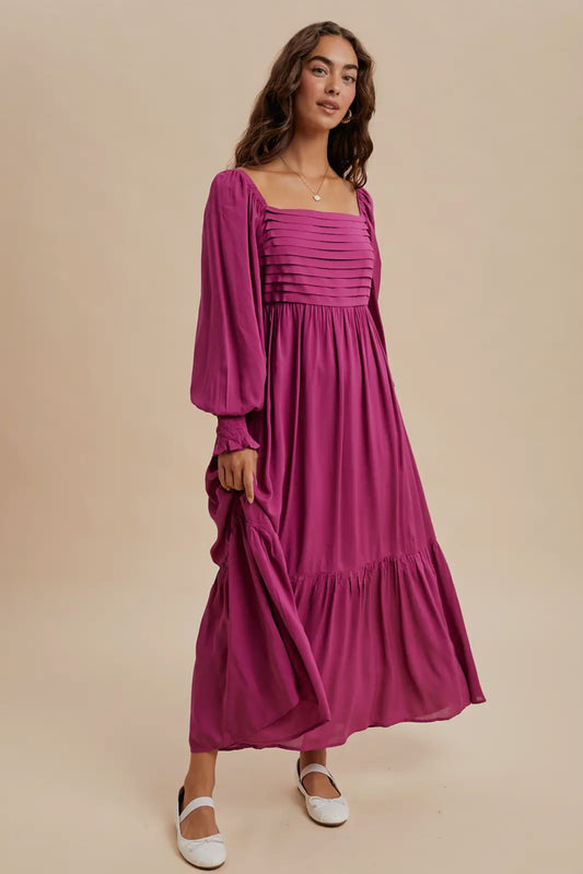 Cranberry Square Neck Maxi Dress
