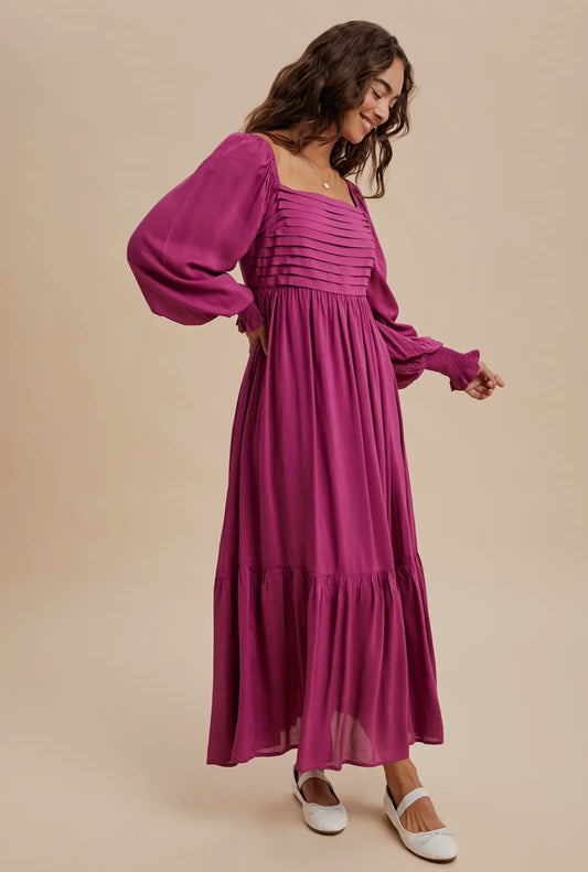 Cranberry Square Neck Maxi Dress