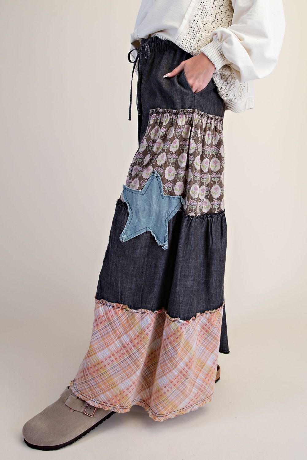 Talk of the Town Patchwork Palazzo Pants