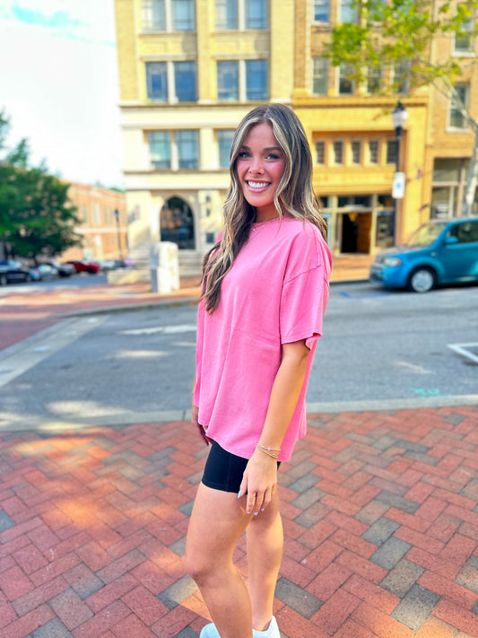 Coral Oversized Tee